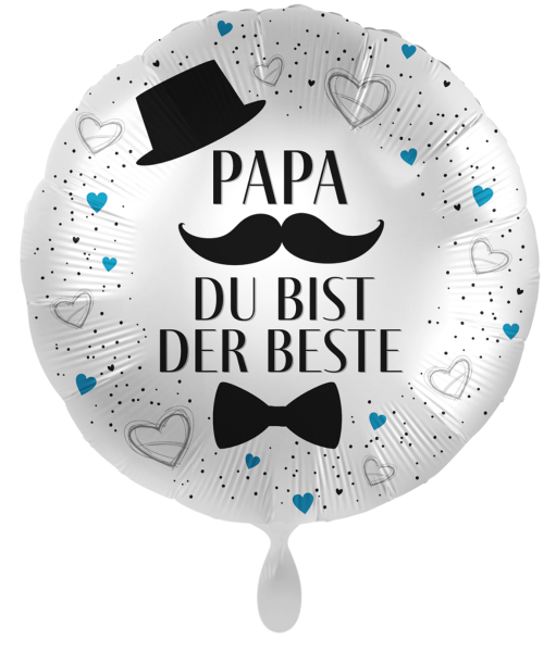 Folienballon - Papa du bist der Beste, Hut - ø 43cm